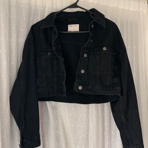 ASOS Cropped black denim jacket